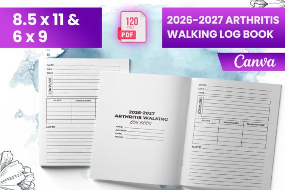 2026-2027 Arthritis Walking Log Book KDP