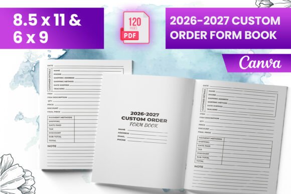 2026-2027 Custom Order Form Book KDP