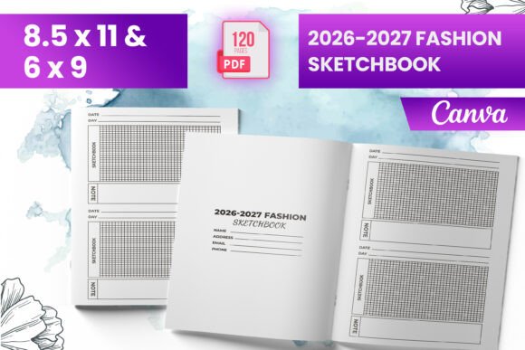 2026-2027 Fashion Sketchbook KDP