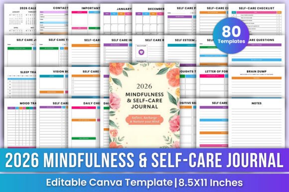 2026 Mindfulness Self-Care Journal KDP
