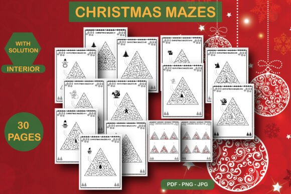 Christmas Maze Triangular Shape Interior: A Festive Learning Tool for Kids