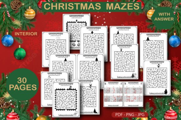 Christmas Mazes Square Shape Interior