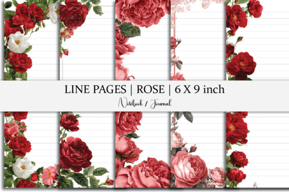 Rose Lined Paper Notebook Line Pages
